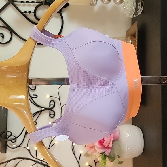 Panache Sport Non-Wired Sport Bra Lilac/Orange - Picture 5 of 9